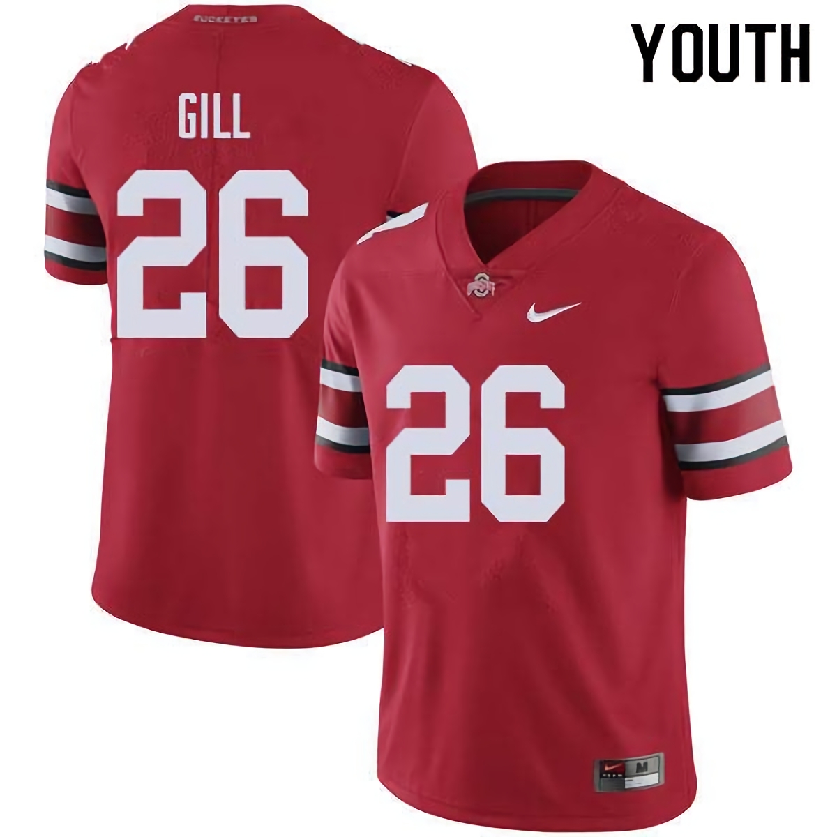 Jaelen Gill Ohio State Buckeyes Youth NCAA #26 Nike Red College Stitched Football Jersey HYQ8856XF